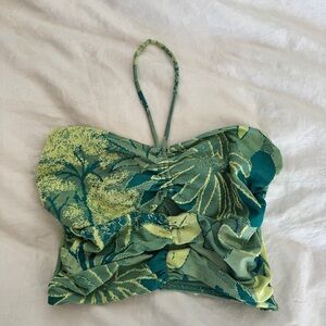 NWT ZARA Green Halter Top small